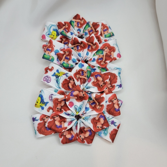 Unfinished Mermaid Ariel Hair Bows DIY Supplies, 4pc - Picture 5 of 5